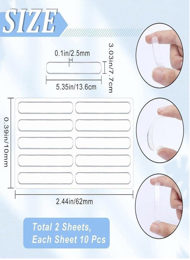 VIVUE Silicon Wall Protector, 10Pcs Transparent 2.24 inch Strip Door Handle Bumper Soft Wall Protector Self Adhesive Door Knob for Wall Shield Guard Sliding Clear Door Bumpers Stopper Silencer (Strips) - Image 4